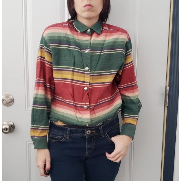 Double‎ D Ranch Wear Striped Button Down Shirt - Picture 1 of 5